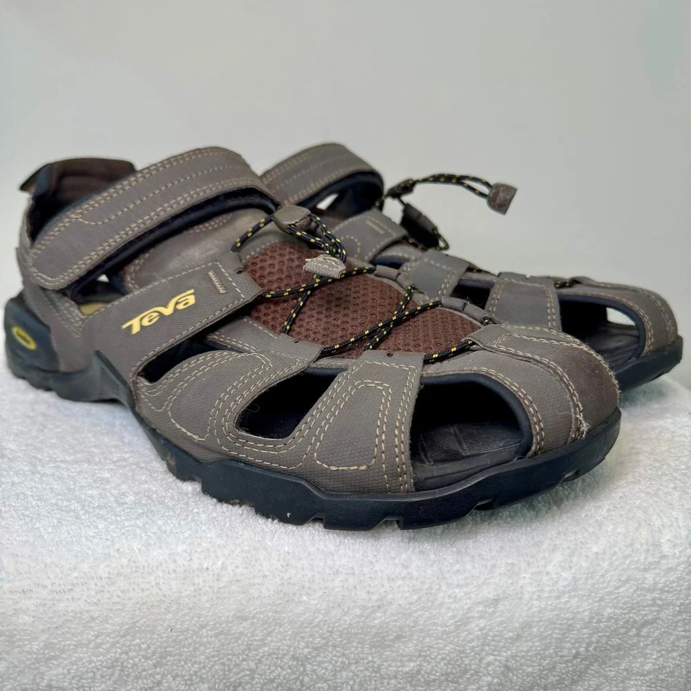 Teva Forebay Men's Brown‎ Sport Hiking Sandals Water Ready Shoc Pad Size 14